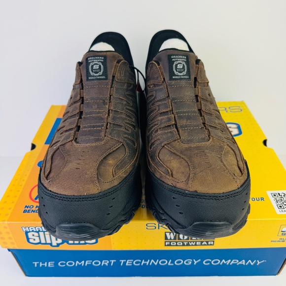 Skechers Slip-ins Holdredge Ryker Composite Toe Dark Brown Work Shoes Mens Sz 14 - Picture 5 of 11